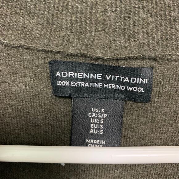 Adrienne Vittadini Women’s Extra Fine Merino Wool Dark Green Cardigan Size Small - Picture 5 of 5